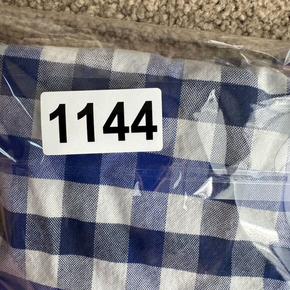 Ralph Lauren Button Up Oxford Shirt Men XL Slim Fit Blue Gingham Flesh Pony Logo - Picture 7 of 7